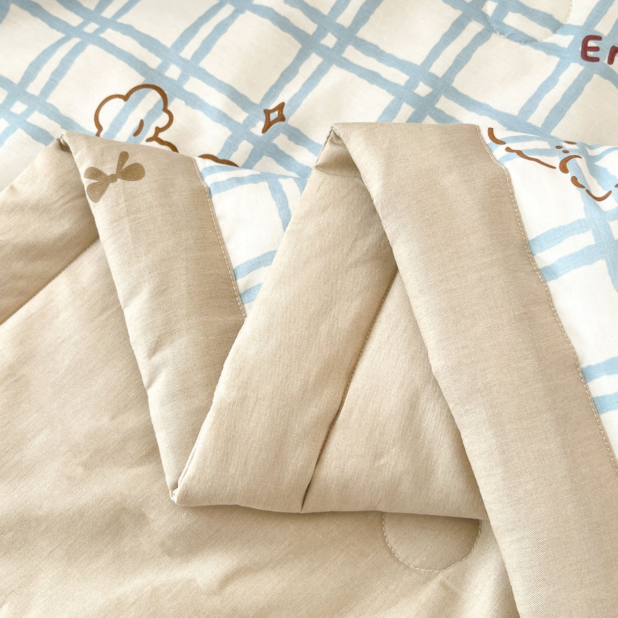 91家纺网 家纺一手货源 找家纺 一加一 2026新款全棉新疆棉花夏被夏凉被空调被四件套-棉语清夏 云朵狗