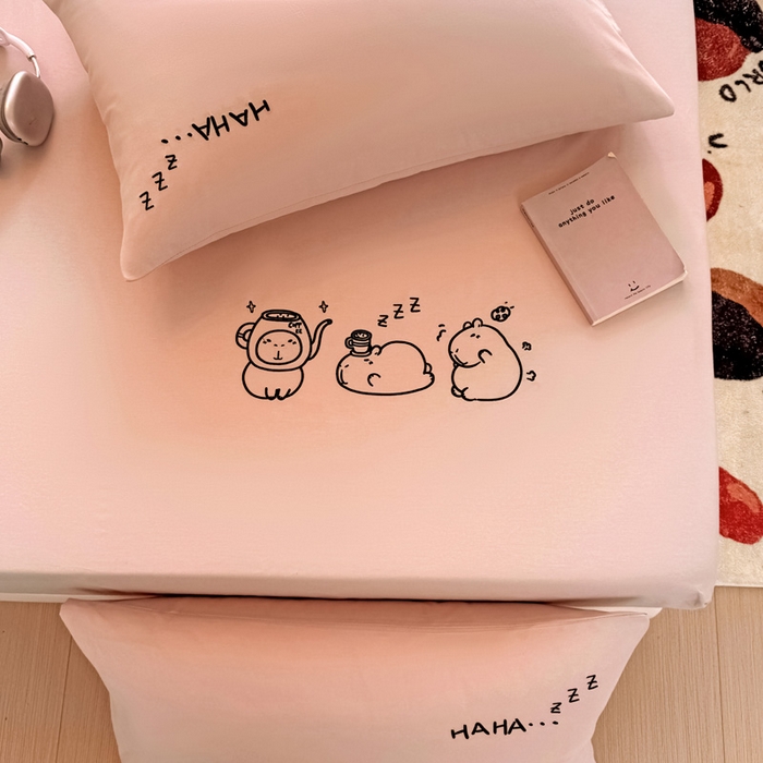 91家纺网 家纺一手货源 找家纺 （总）布柔 2026新款床笠100%全棉纯棉13070绣花床笠(围高+30cm)-晚安