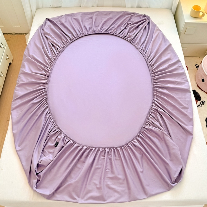 91家纺网 家纺一手货源 找家纺 布柔 2026新款床笠100%全棉纯棉13070绣花床笠(围高+30cm)-晚安 晚安床笠紫