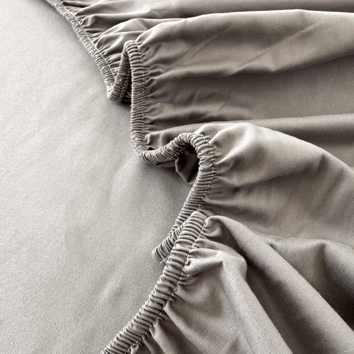 91家纺网 家纺一手货源 找家纺 布柔 2026新款床笠100%全棉纯棉13070绣花床笠(围高+30cm)-晚安 晚安床笠灰