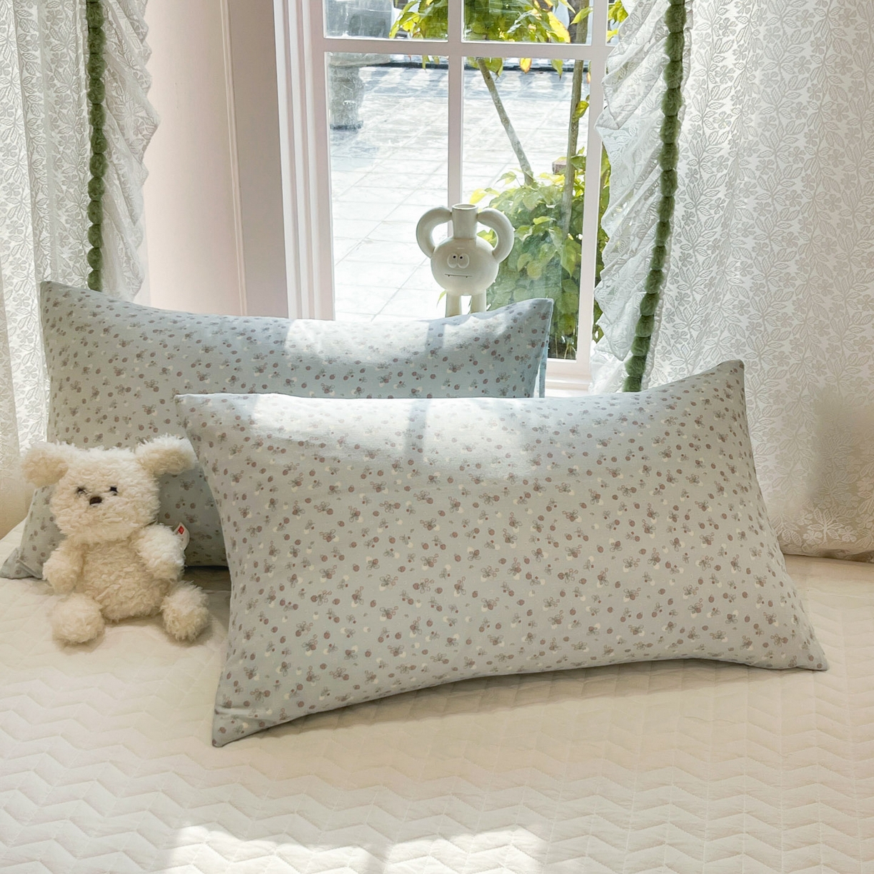 91家纺网 家纺一手货源 找家纺 一加一 2026新款全棉双层纱印花小花边大豆夏被夏凉被空调被-花纱眠夏 甜莓