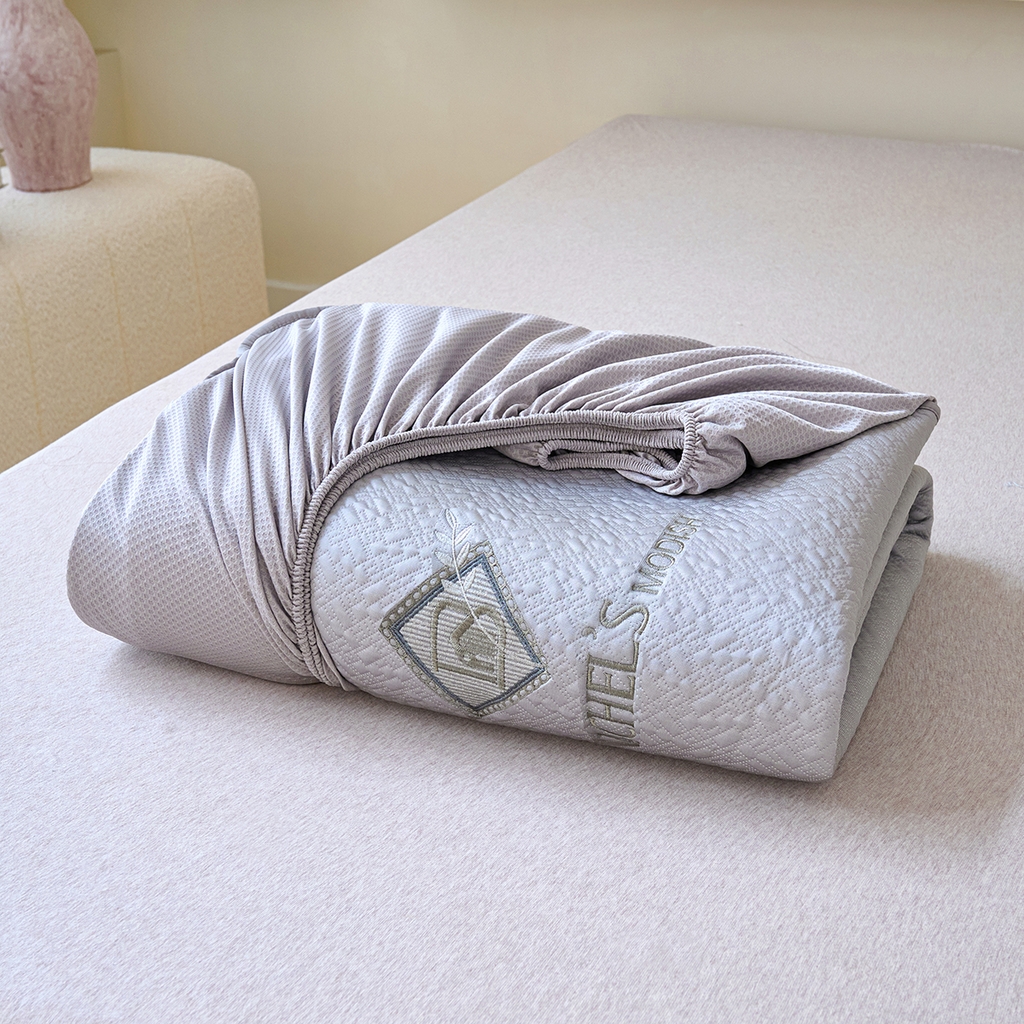 91家纺网 家纺一手货源 找家纺 青雅席业 2026新款A类凉感豆豆席凉席席子-床笠款 床笠款-乐享生活灰