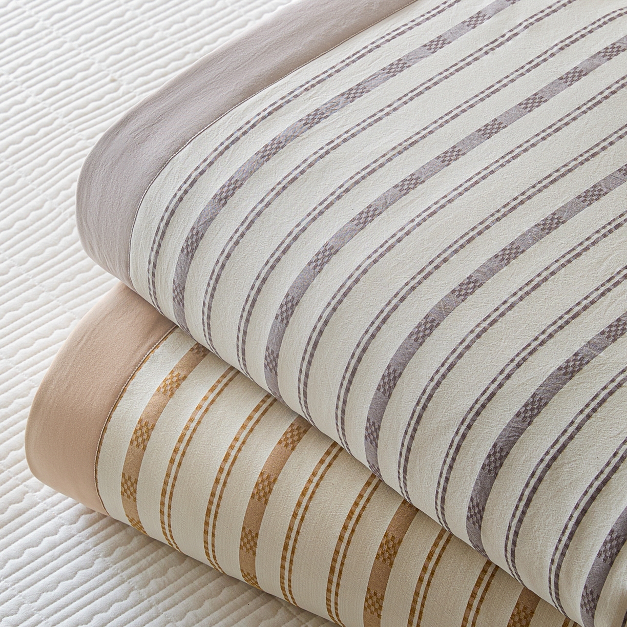 91家纺网 家纺一手货源 找家纺 （总）一加一 2026新款凉感提花大豆夏被夏凉被空调被四件套-简约生活