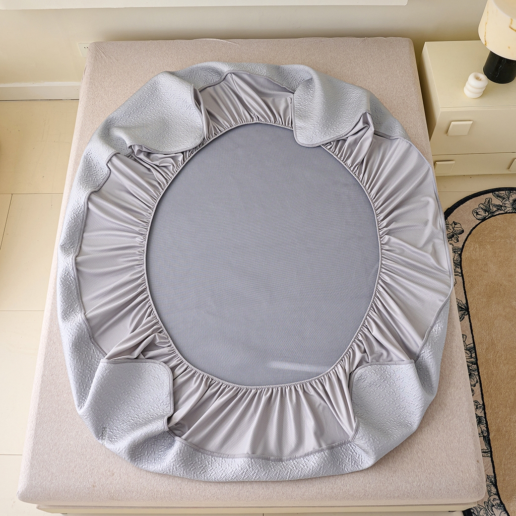 91家纺网 家纺一手货源 找家纺 青雅席业 2026新款A类凉感豆豆席凉席席子-床笠款 床笠款-乐享生活灰