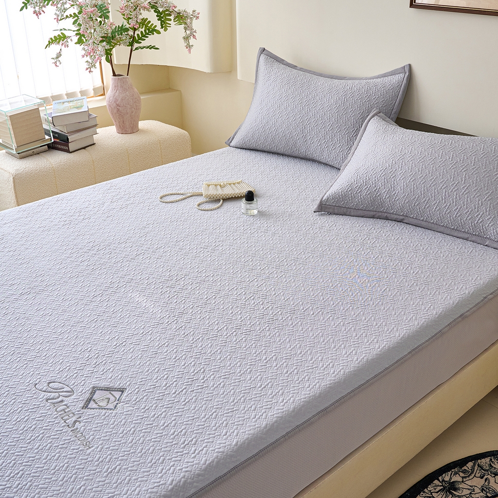 91家纺网 家纺一手货源 找家纺 青雅席业 2026新款A类凉感豆豆席凉席席子-床笠款 床笠款-乐享生活灰