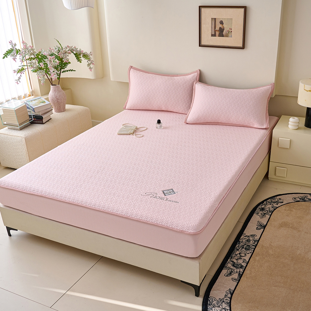 91家纺网 家纺一手货源 找家纺 青雅席业 2026新款A类凉感豆豆席凉席席子-床笠款 床笠款-乐享生活粉