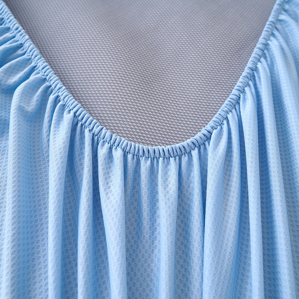 91家纺网 家纺一手货源 找家纺 青雅席业 2026新款A类凉感豆豆席凉席席子-床笠款 床笠款-乐享生活蓝