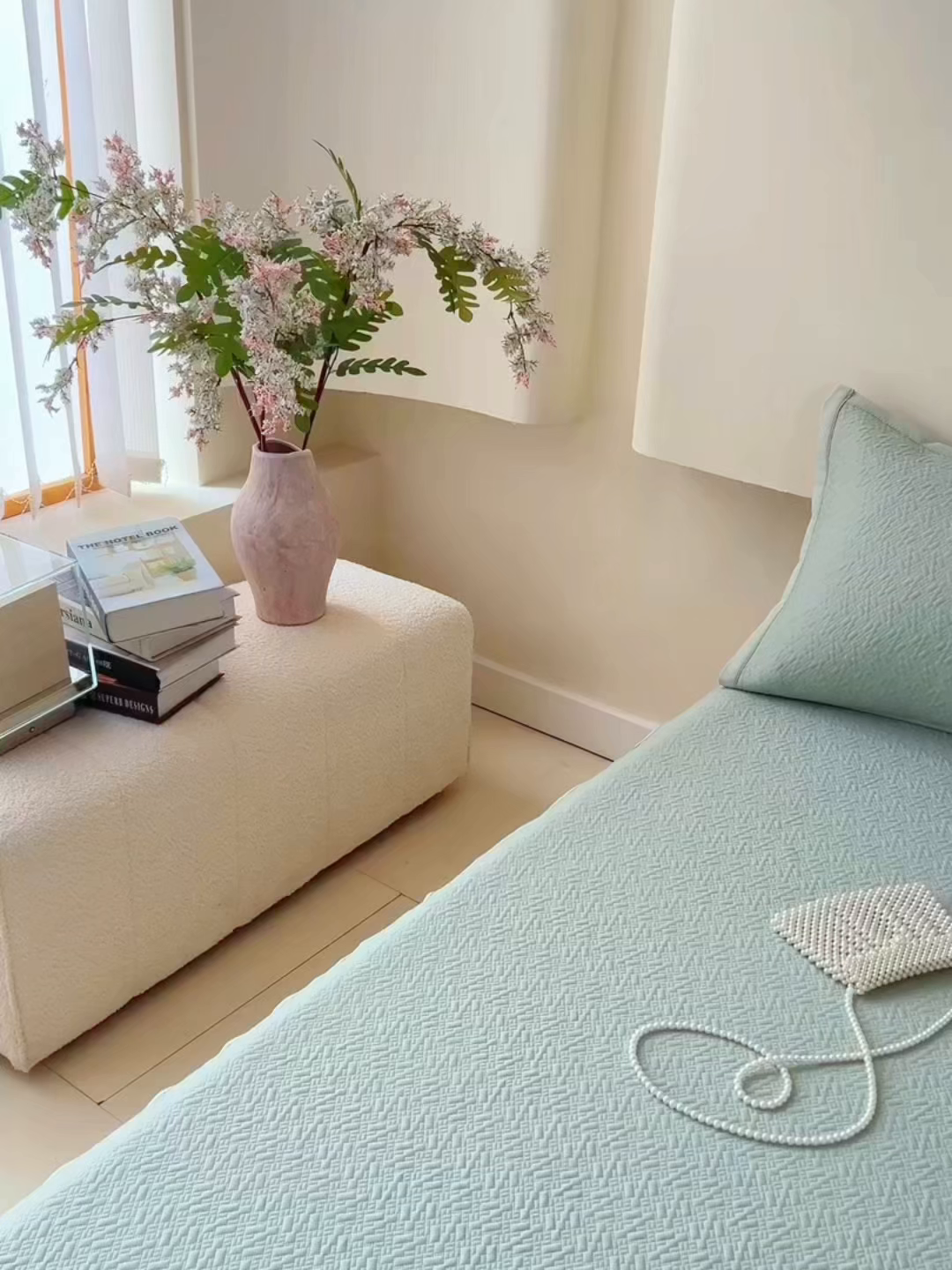 91家纺网 家纺一手货源 找家纺 青雅席业 2026新款A类凉感豆豆席凉席席子-床笠款 床笠款-几何绿