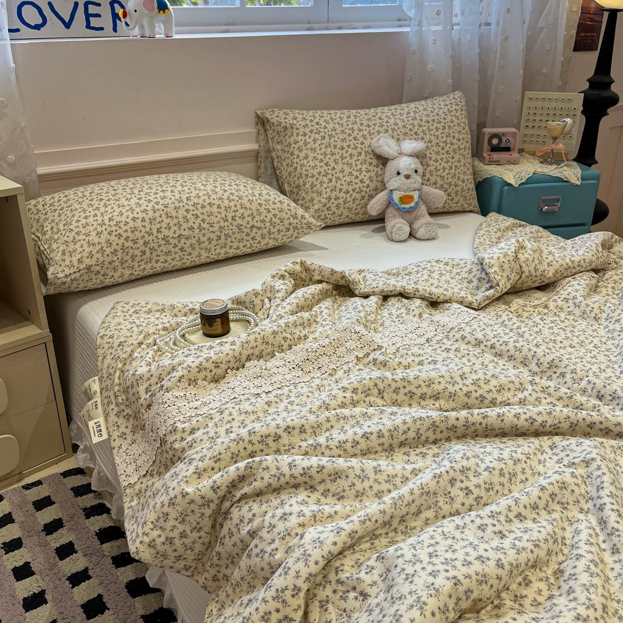 91家纺网 家纺一手货源 找家纺 一加一 2026新款纯棉双层纱花边蚕丝润肤夏被夏凉被空调被-棉边夏序 温锦织