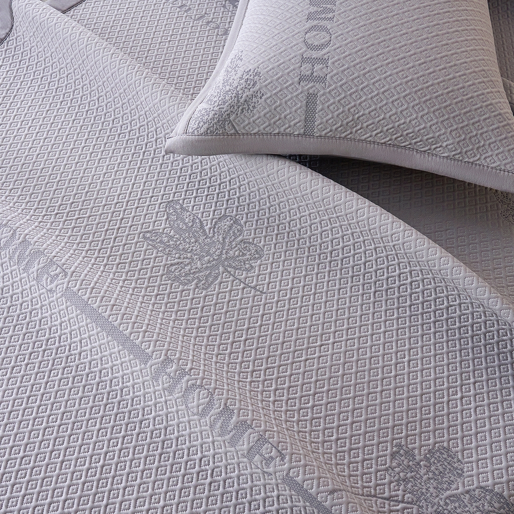 91家纺网 家纺一手货源 找家纺 青雅席业 2026新款A类凉感豆豆席凉席席子-平铺款 平铺款-落叶-灰