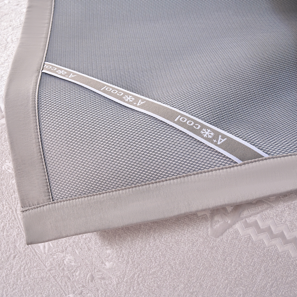 91家纺网 家纺一手货源 找家纺 青雅席业 2026新款A类凉感豆豆席凉席席子-平铺款 平铺款-花枝招展-灰