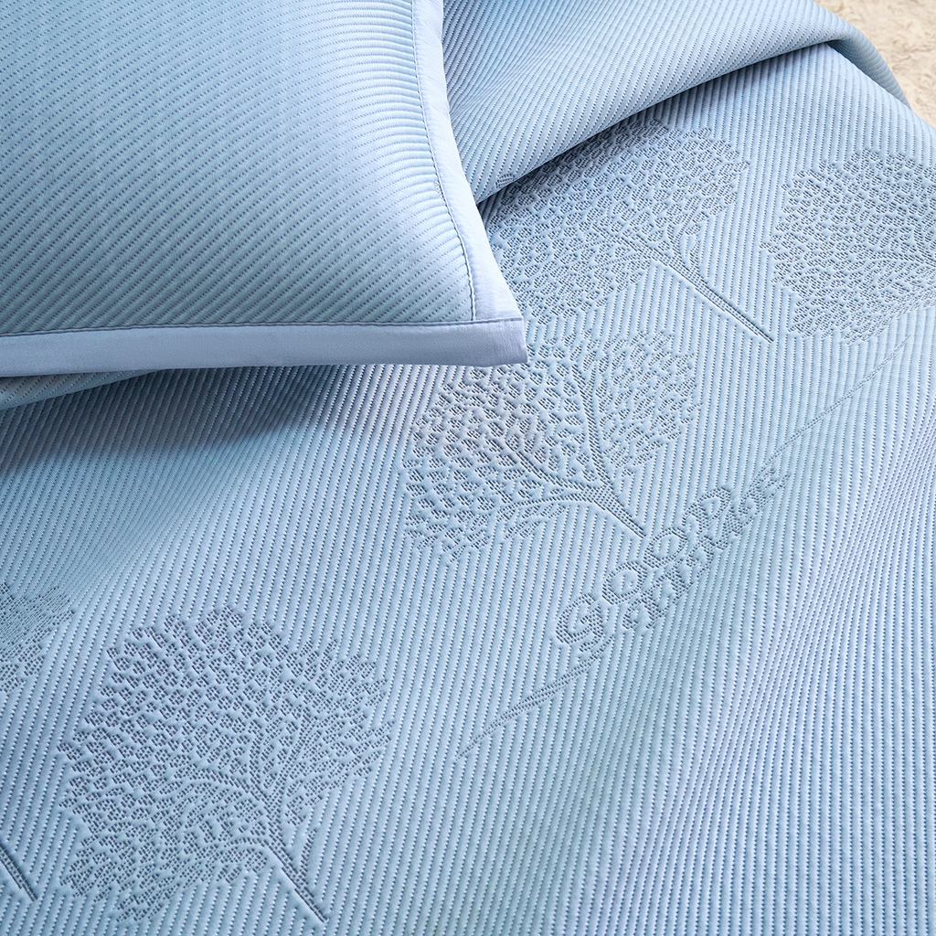 91家纺网 家纺一手货源 找家纺 青雅席业 2026新款A类凉感豆豆席凉席席子-平铺款 平铺款-幸福树-蓝