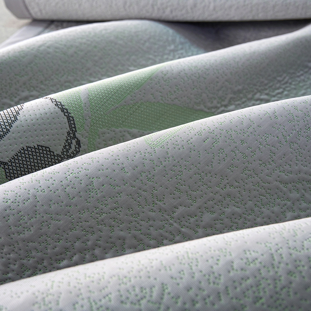 91家纺网 家纺一手货源 找家纺 青雅席业 2026新款A类凉感豆豆席凉席席子-平铺款 平铺款-熊猫抱竹-灰