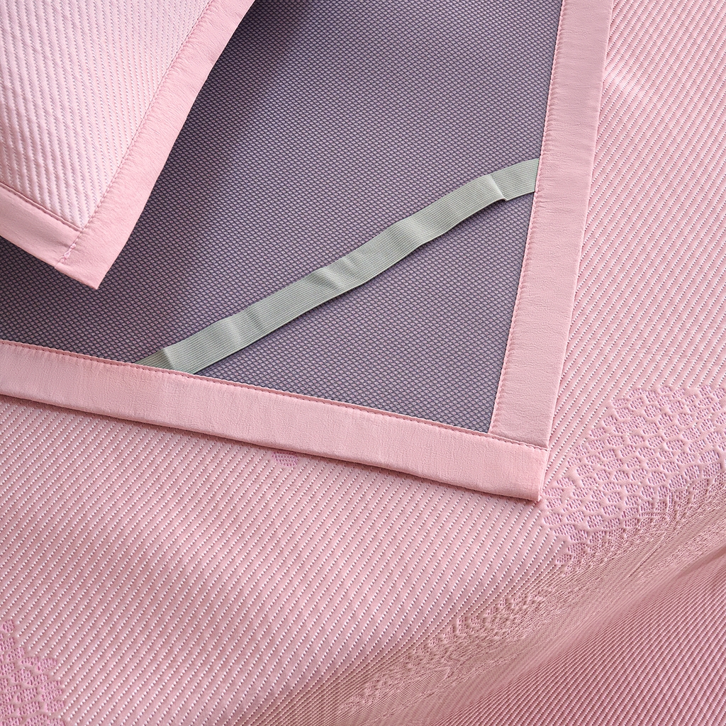 91家纺网 家纺一手货源 找家纺 青雅席业 2026新款A类凉感豆豆席凉席席子-平铺款 平铺款-幸福树-粉