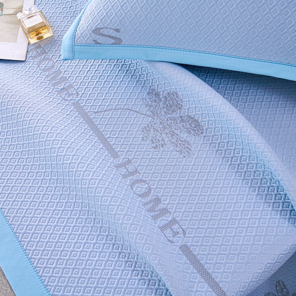 91家纺网 家纺一手货源 找家纺 青雅席业 2026新款A类凉感豆豆席凉席席子-平铺款 平铺款-落叶-蓝