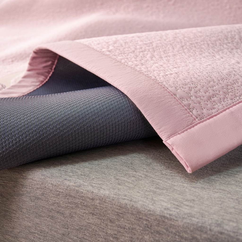 91家纺网 家纺一手货源 找家纺 青雅席业 2026新款A类凉感豆豆席凉席席子-平铺款 平铺款-熊猫抱竹-粉