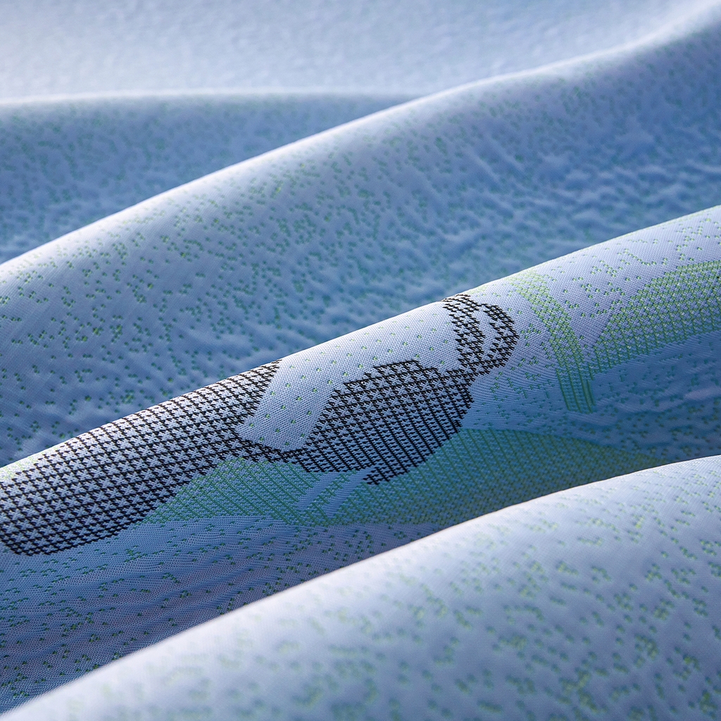 91家纺网 家纺一手货源 找家纺 青雅席业 2026新款A类凉感豆豆席凉席席子-平铺款 平铺款-熊猫抱竹-蓝