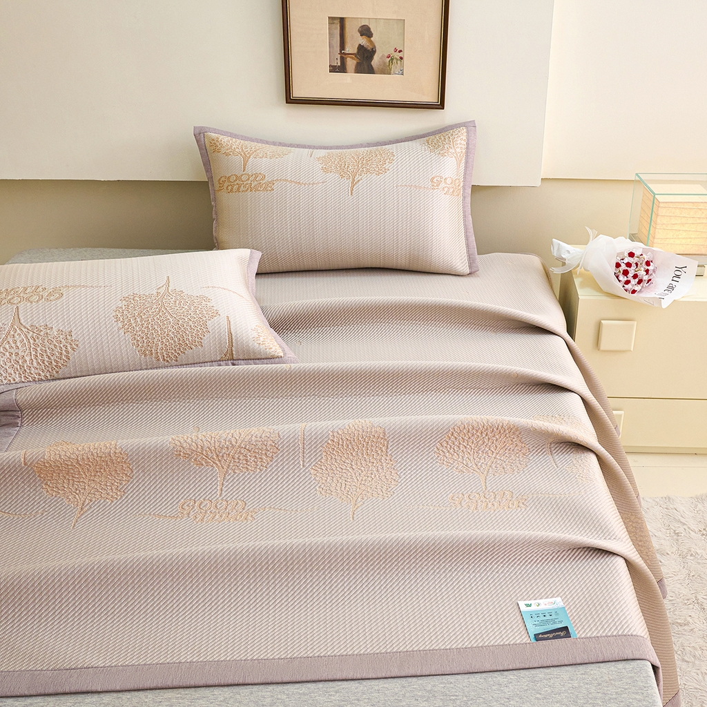 91家纺网 家纺一手货源 找家纺 青雅席业 2026新款A类凉感豆豆席凉席席子-平铺款 平铺款-幸福树-香槟