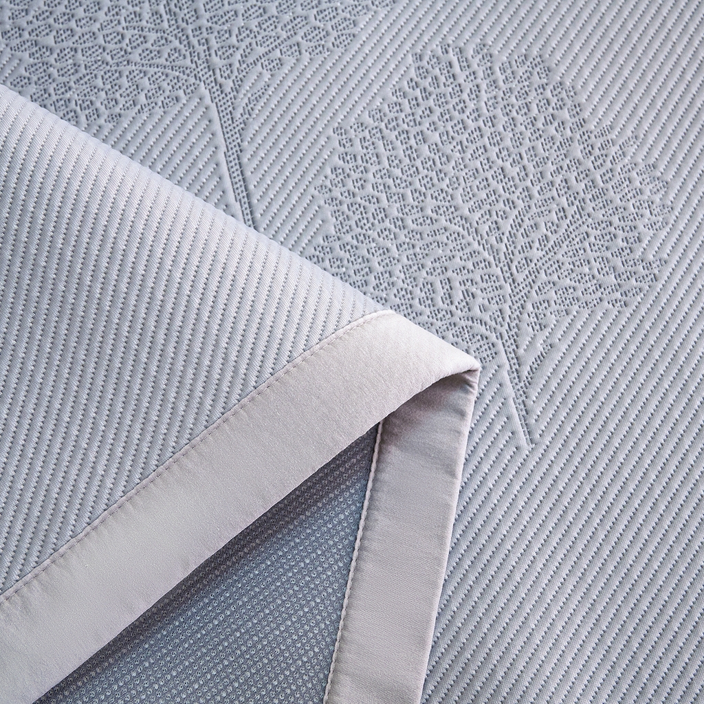 91家纺网 家纺一手货源 找家纺 青雅席业 2026新款A类凉感豆豆席凉席席子-平铺款 平铺款-幸福树-灰