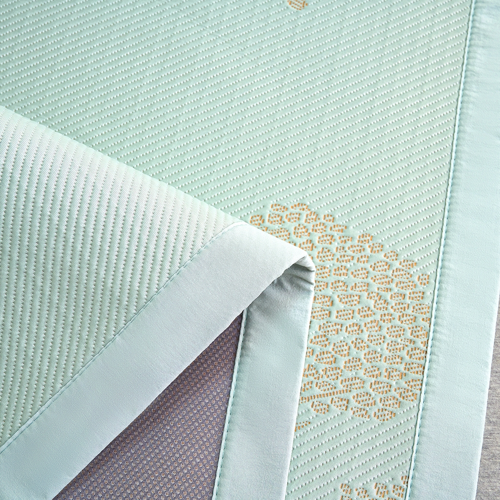 91家纺网 家纺一手货源 找家纺 青雅席业 2026新款A类凉感豆豆席凉席席子-平铺款 平铺款-落叶-粉