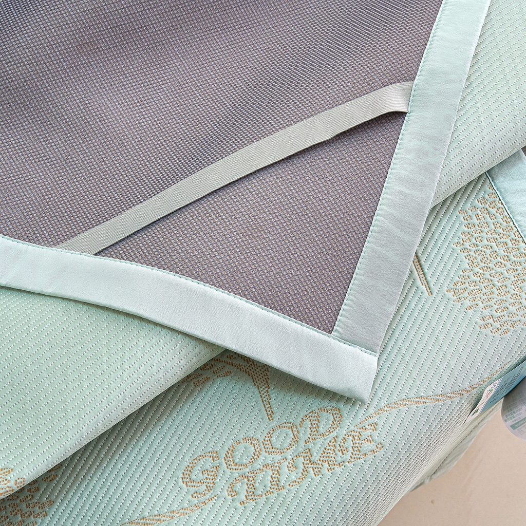 91家纺网 家纺一手货源 找家纺 青雅席业 2026新款A类凉感豆豆席凉席席子-平铺款 平铺款-落叶-粉