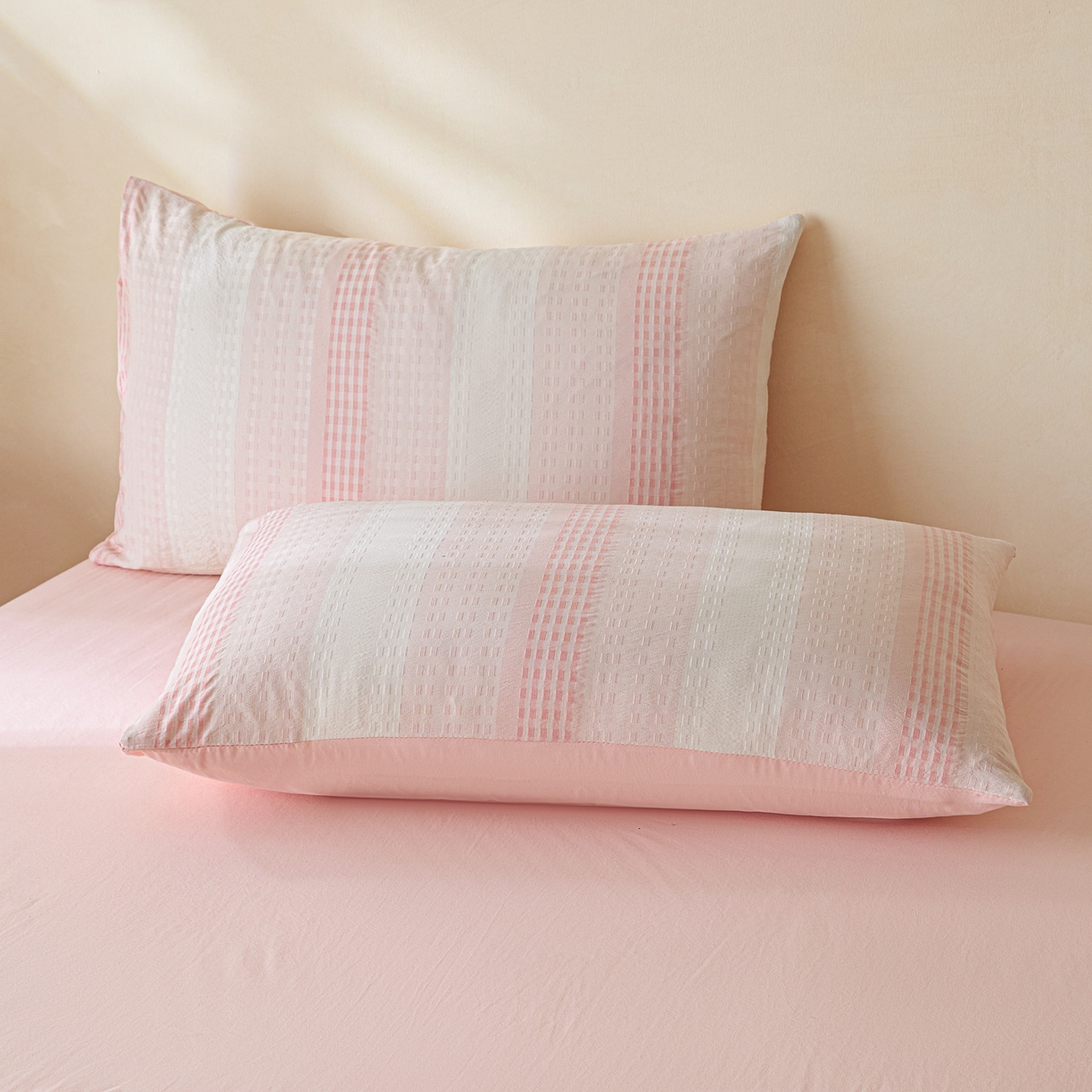 91家纺网 家纺一手货源 找家纺 一加一 2026新款凉感提花大豆夏被夏凉被空调被四件套-简约生活 简约生活-粉