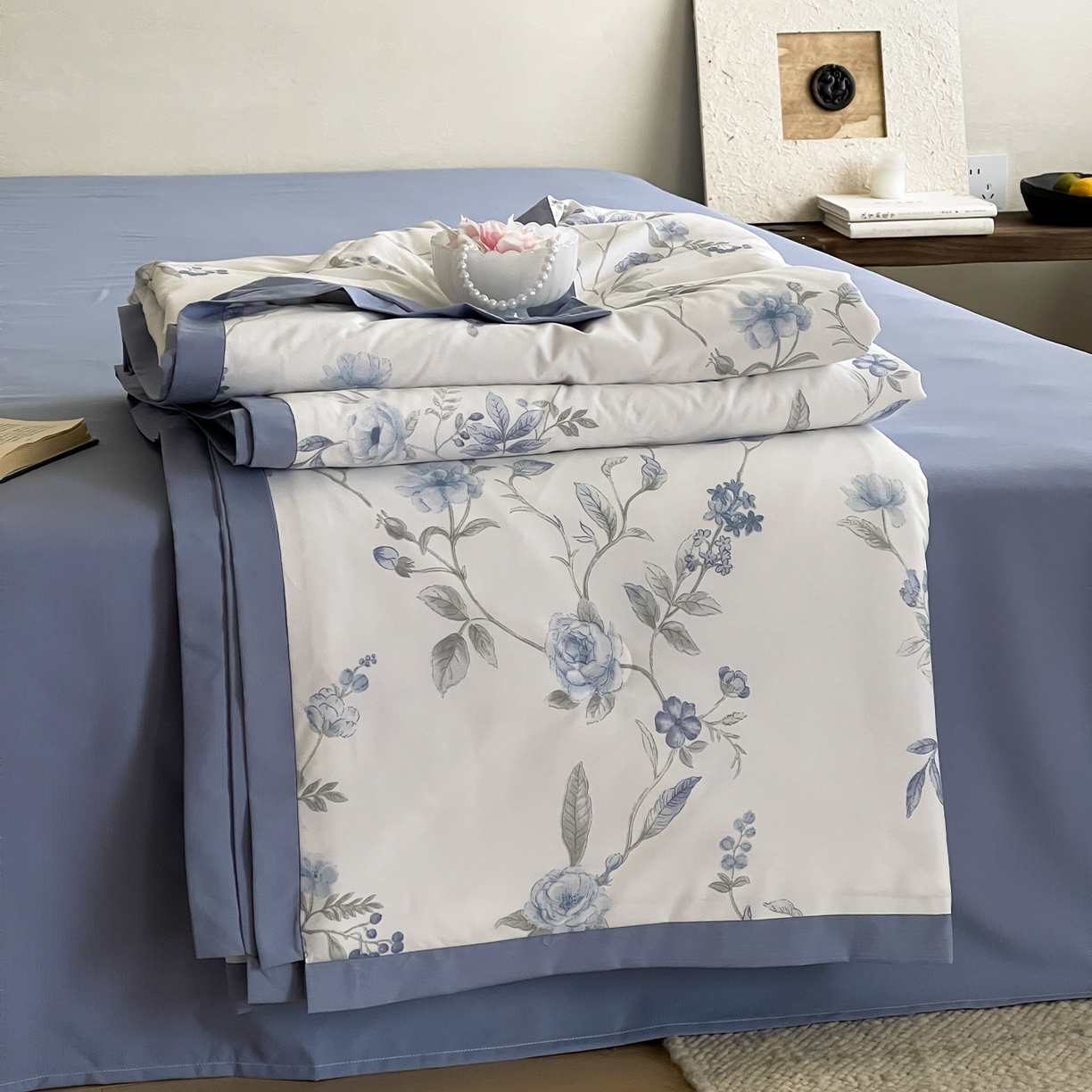 91家纺网 家纺一手货源 找家纺 （总）一加一 2026新款冰蚕凉感印花断角夏被夏凉被空调被四件套