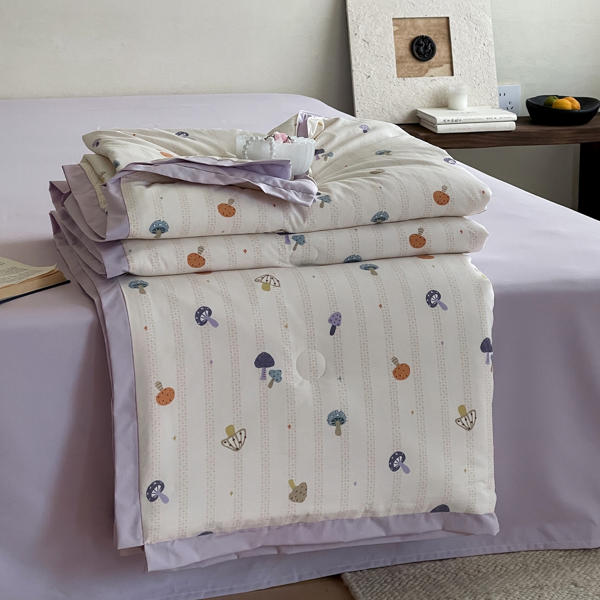 91家纺网 家纺一手货源 找家纺 （总）一加一 2026新款冰蚕凉感印花断角夏被夏凉被空调被四件套