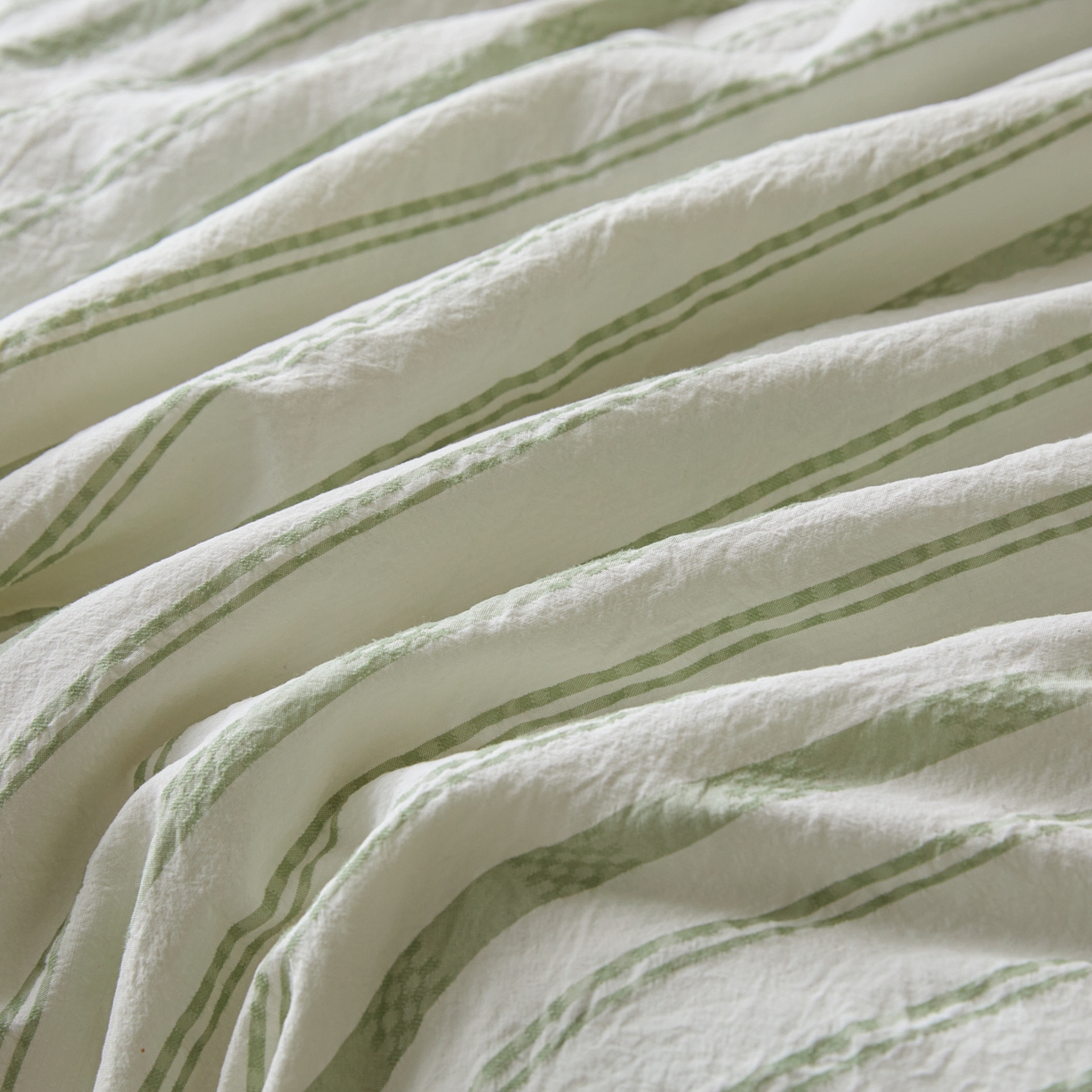 91家纺网 家纺一手货源 找家纺 一加一 2026新款凉感提花大豆夏被夏凉被空调被四件套-简约生活 简约条纹-绿