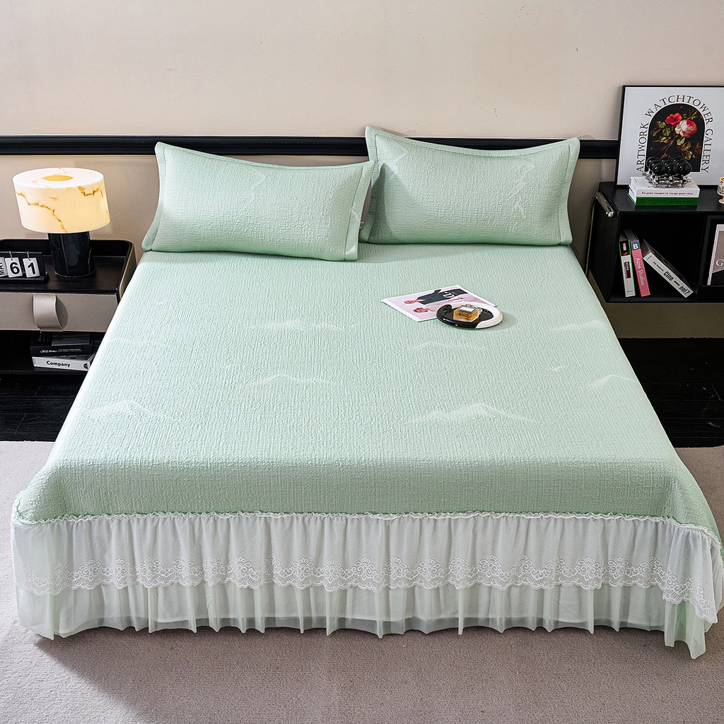 91家纺网 家纺一手货源 找家纺 （总）青雅席业 2026新款A类凉感豆豆席凉席席子-床裙款