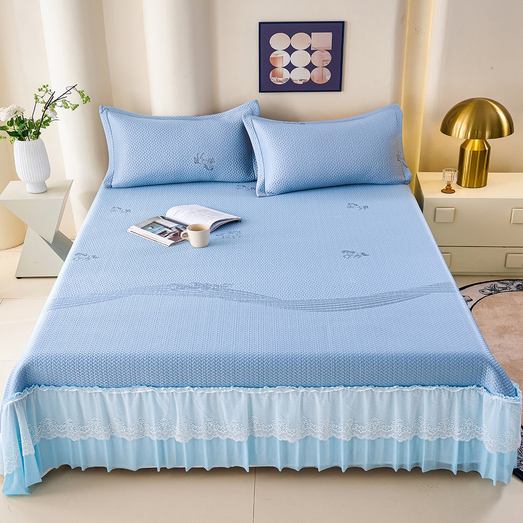 91家纺网 家纺一手货源 找家纺 （总）青雅席业 2026新款A类凉感豆豆席凉席席子-床裙款