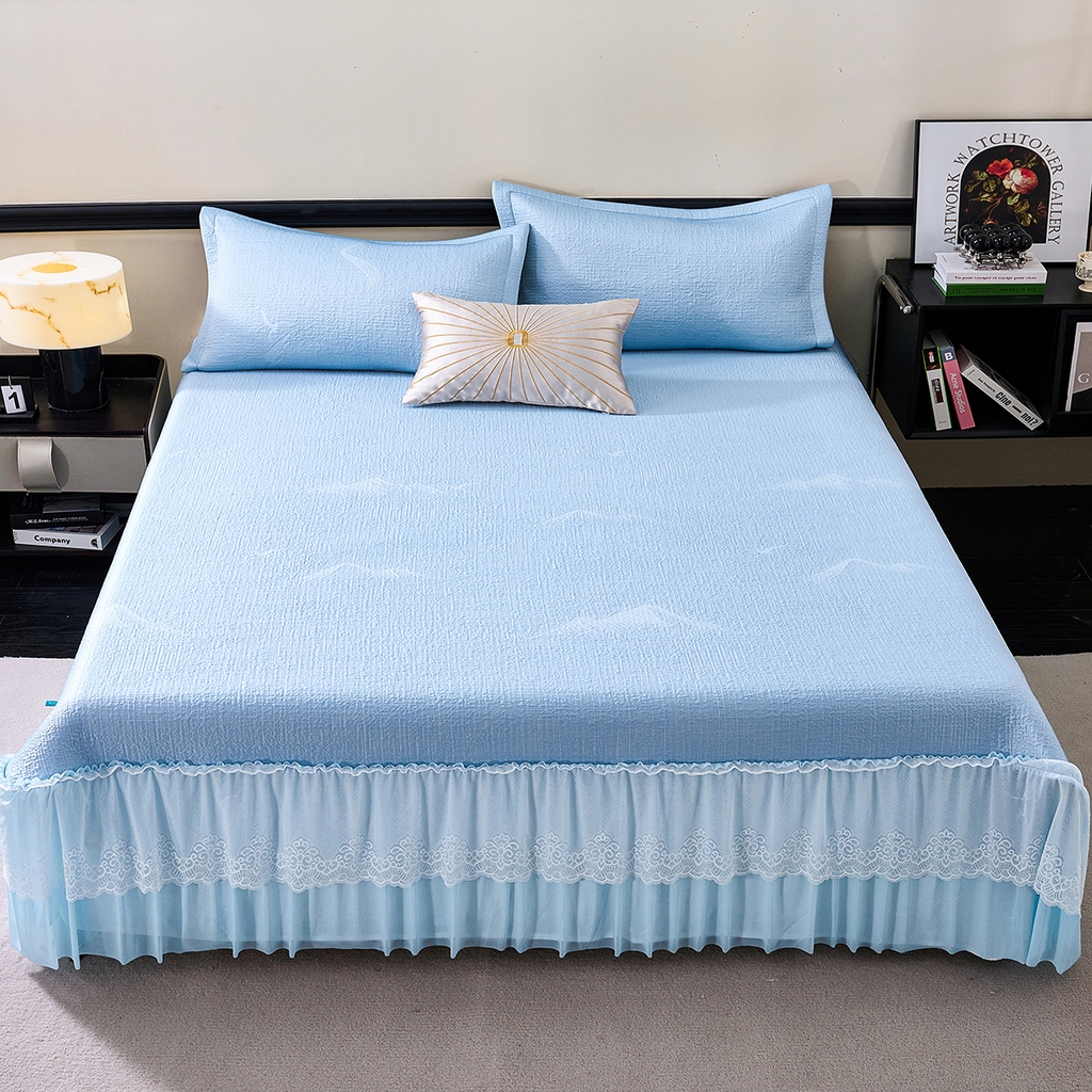 91家纺网 家纺一手货源 找家纺 （总）青雅席业 2026新款A类凉感豆豆席凉席席子-床裙款