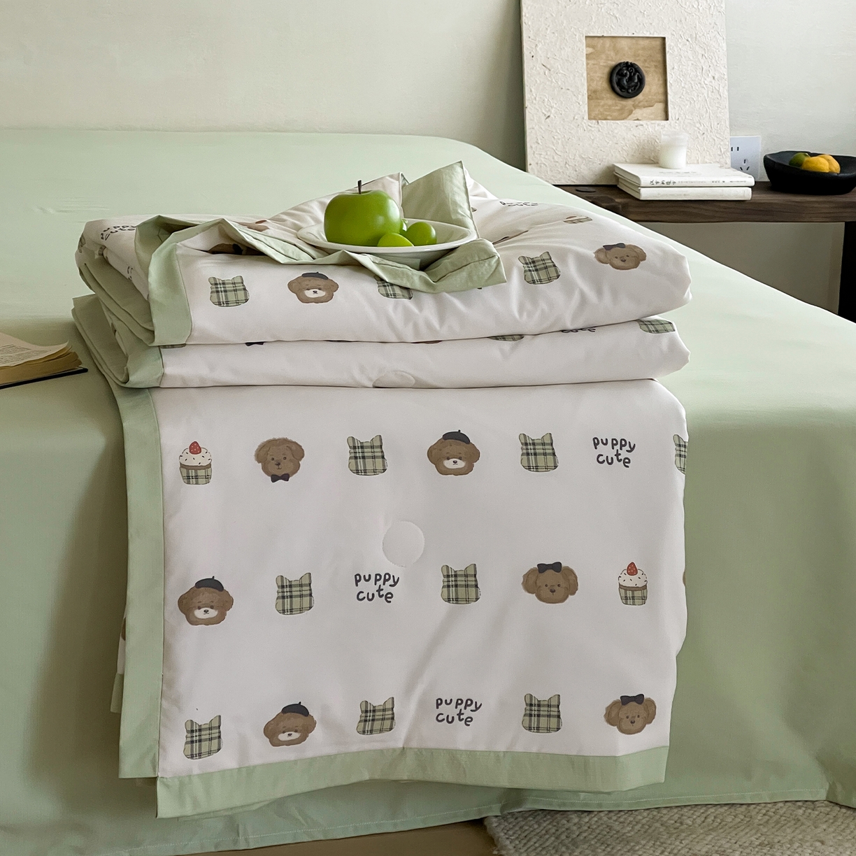 一加一 2026新款冰蚕凉感印花断角夏被夏凉被空调被四件套 甜品熊