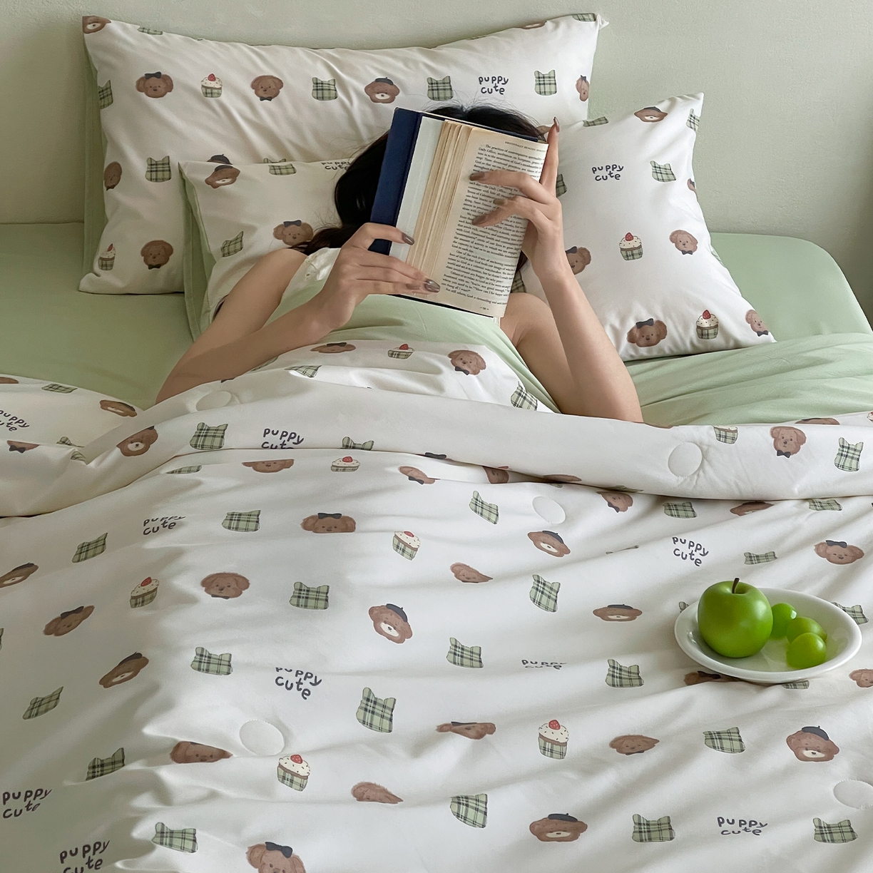 91家纺网 家纺一手货源 找家纺 一加一 2026新款冰蚕凉感印花断角夏被夏凉被空调被四件套 甜品熊