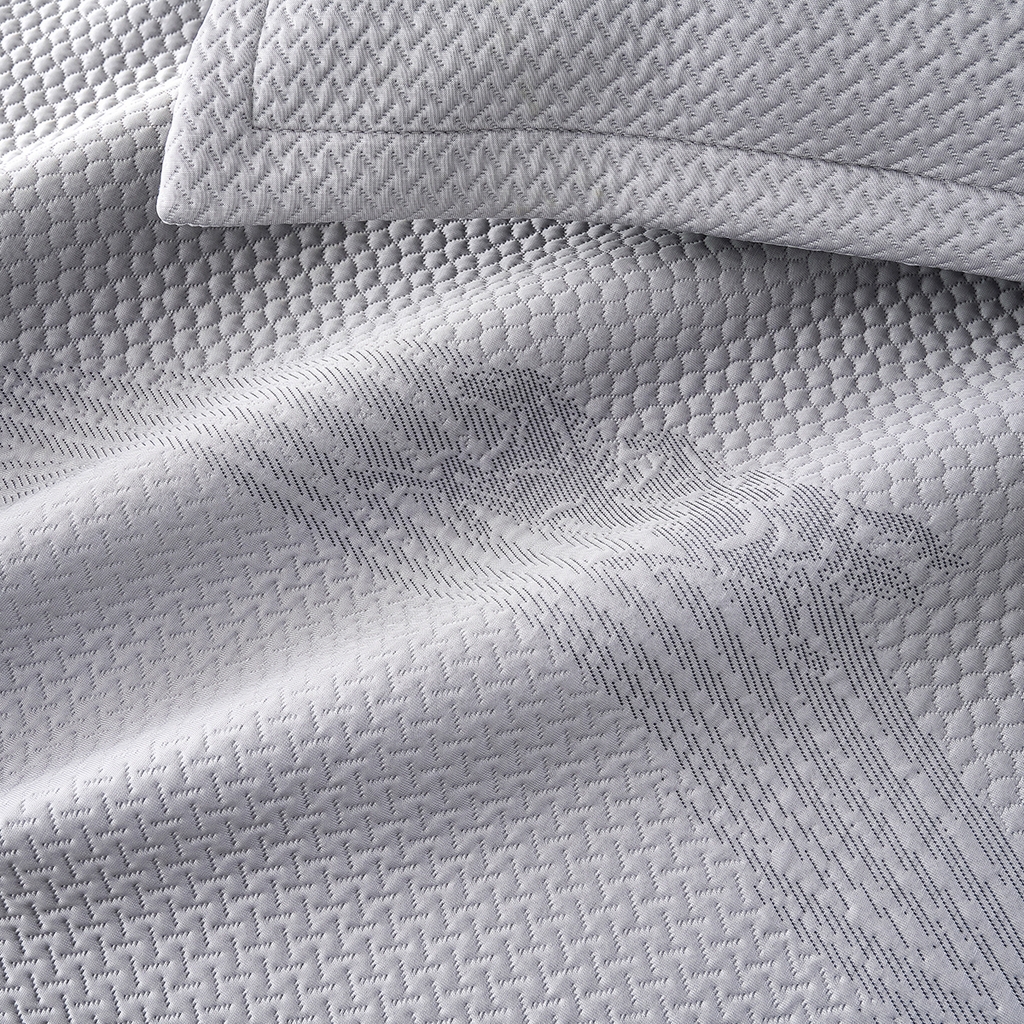 91家纺网 家纺一手货源 找家纺 青雅席业 2026新款A类凉感豆豆席凉席席子-床裙款 床裙款-飘摇-灰