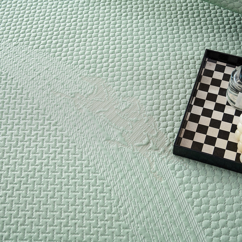 91家纺网 家纺一手货源 找家纺 青雅席业 2026新款A类凉感豆豆席凉席席子-床裙款 床裙款-飘摇-绿