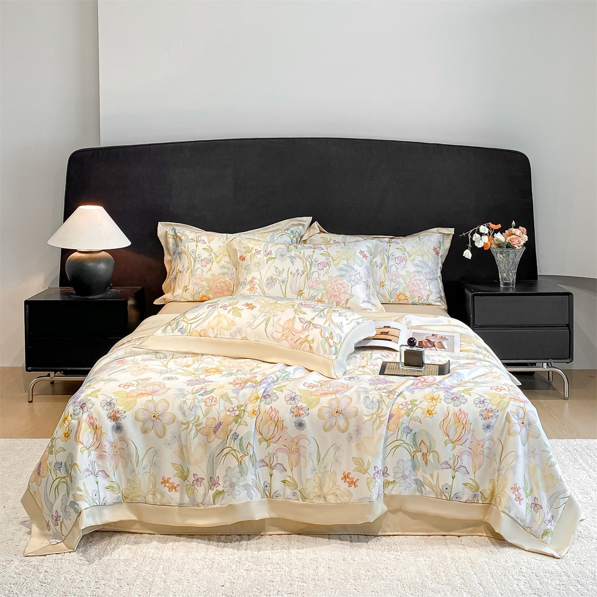 91家纺网 家纺一手货源 找家纺 （总）笙意家纺 2026A类水洗冰丝数码印花宽边夏被四件套