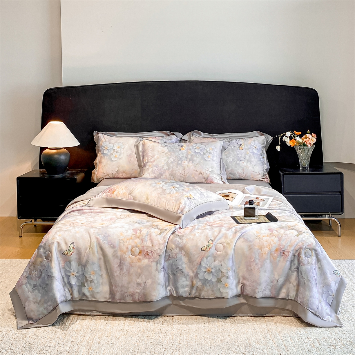 91家纺网 家纺一手货源 找家纺 （总）笙意家纺 2026A类水洗冰丝数码印花宽边夏被四件套