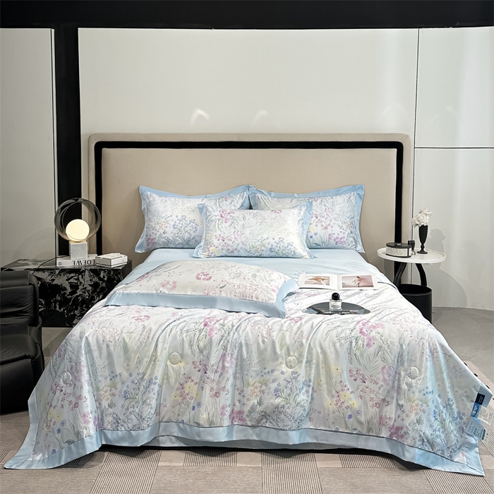 91家纺网 家纺一手货源 找家纺 （总）笙意家纺 2026A类水洗冰丝数码印花宽边夏被四件套