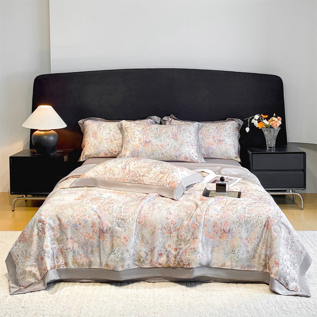 91家纺网 家纺一手货源 找家纺 （总）笙意家纺 2026A类水洗冰丝数码印花宽边夏被四件套