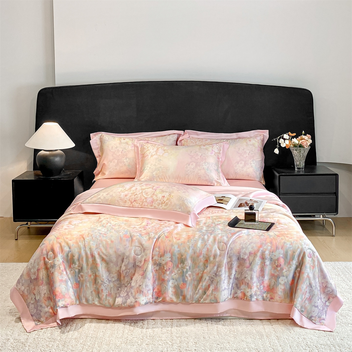 91家纺网 家纺一手货源 找家纺 （总）笙意家纺 2026A类水洗冰丝数码印花宽边夏被四件套