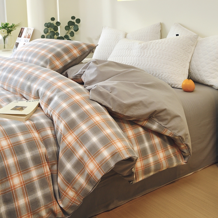 91家纺网 家纺一手货源 找家纺 （总）春皖家纺 2026新款色织AB版水洗棉三件套四件套单品系列（单被套风格一）