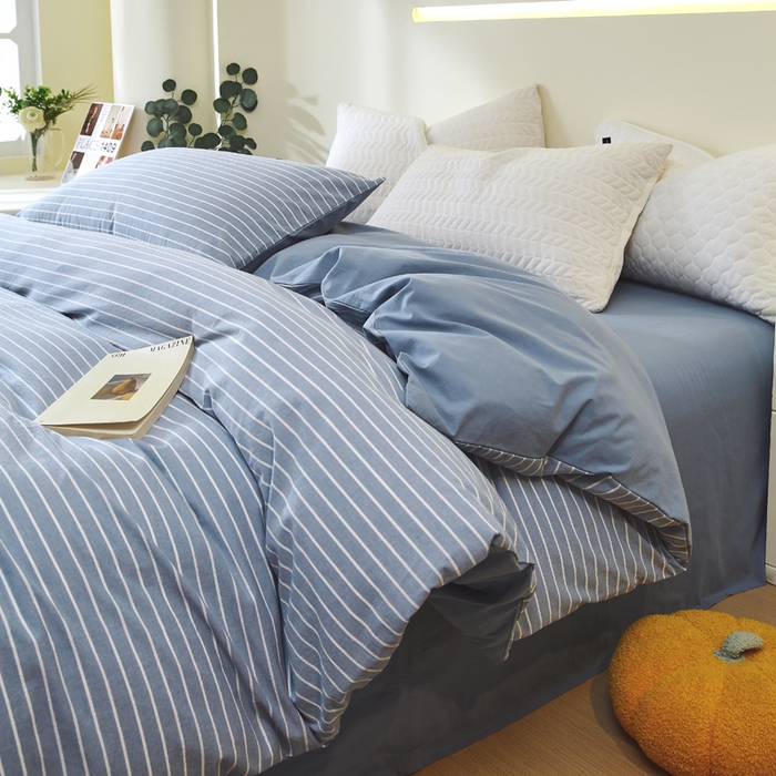 91家纺网 家纺一手货源 找家纺 （总）春皖家纺 2026新款色织AB版水洗棉三件套四件套单品系列（单被套风格一）