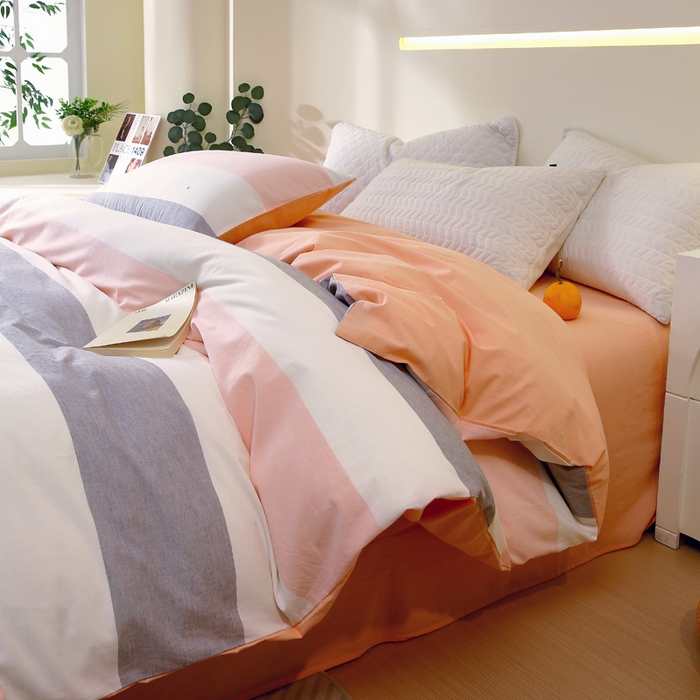 91家纺网 家纺一手货源 找家纺 （总）春皖家纺 2026新款色织AB版水洗棉三件套四件套单品系列（单被套风格一）