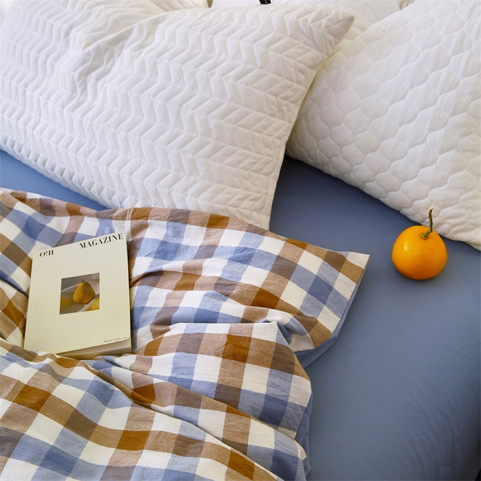 91家纺网 家纺一手货源 找家纺 （总）春皖家纺 2026新款色织AB版水洗棉三件套四件套单品系列（单被套风格一）