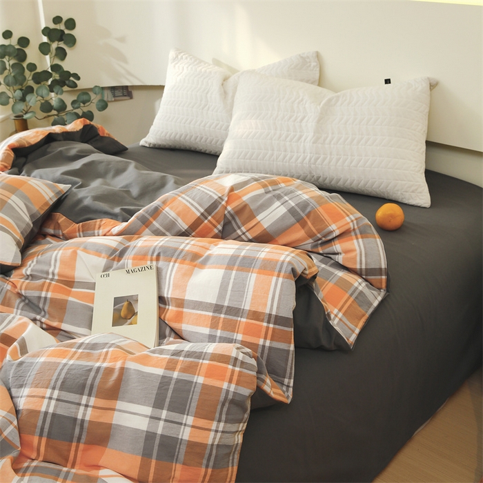 91家纺网 家纺一手货源 找家纺 春皖家纺 2026新款色织AB版水洗棉三件套四件套单品系列（单被套风格一） 素雅-莱恩