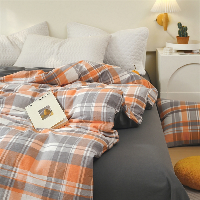 91家纺网 家纺一手货源 找家纺 春皖家纺 2026新款色织AB版水洗棉三件套四件套单品系列（单被套风格一） 素雅-莱恩