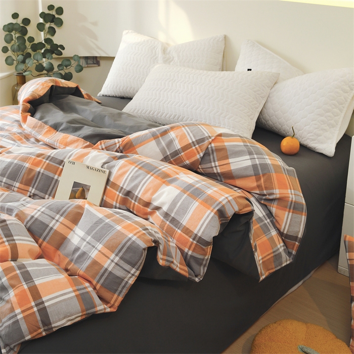 91家纺网 家纺一手货源 找家纺 春皖家纺 2026新款色织AB版水洗棉三件套四件套单品系列（单被套风格一） 素雅-莱恩