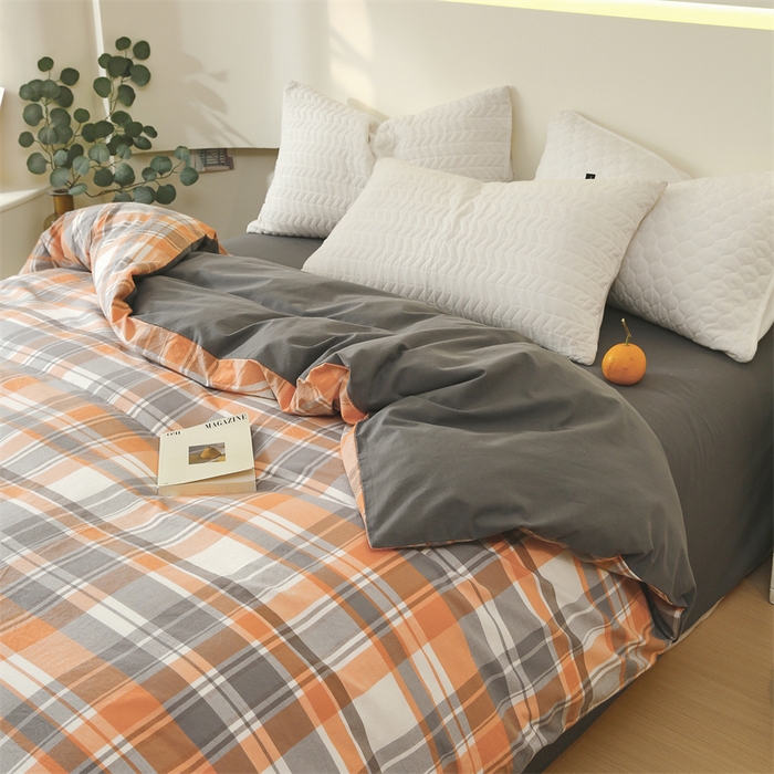 91家纺网 家纺一手货源 找家纺 春皖家纺 2026新款色织AB版水洗棉三件套四件套单品系列（单被套风格一） 素雅-莱恩