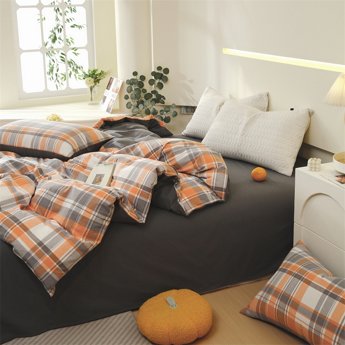 91家纺网 家纺一手货源 找家纺 春皖家纺 2026新款色织AB版水洗棉三件套四件套单品系列（单被套风格一） 素雅-莱恩